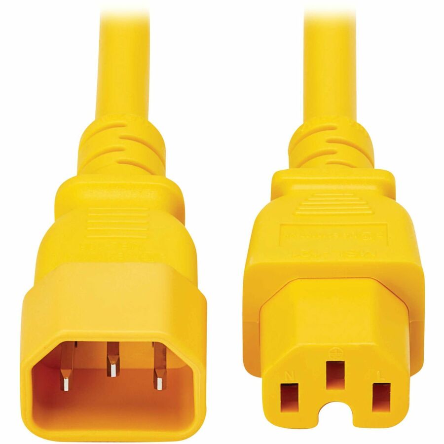 Tripp Lite series Power Cord C14 to C15 - Heavy-Duty 15A 250V 14 AWG 10 ft. (3.1 m) Yellow
