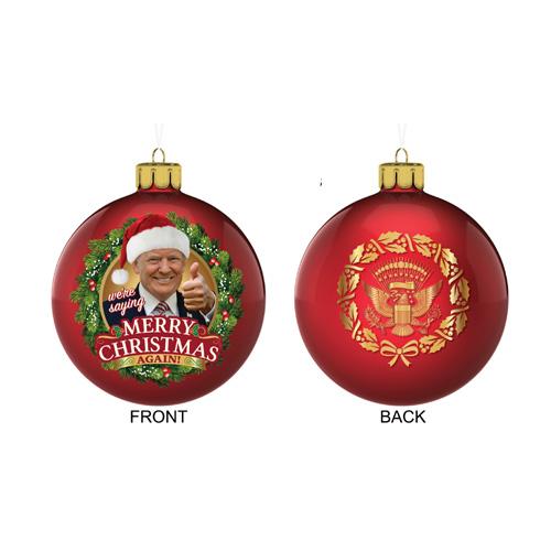 Trump Christmas Again Glass Ornament 80mm