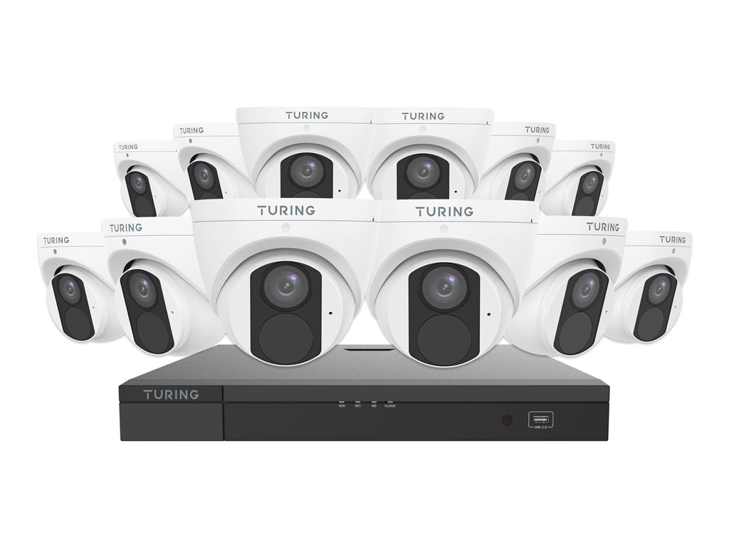 Turing LITE - NVR + camera(s) - PoE, AC powered - 16 channels - 1 x 4 TB - 12 camera(s) - CMOS TLKCT4F4