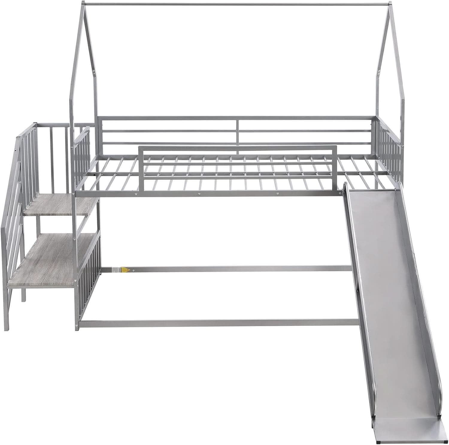 Twin Over Twin Bunk Bed With Slide And Storage Stairs