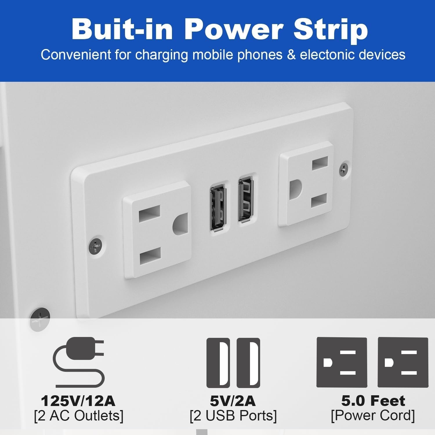 Twin Size Murphy Bed Cabinet With Built In Charging Station