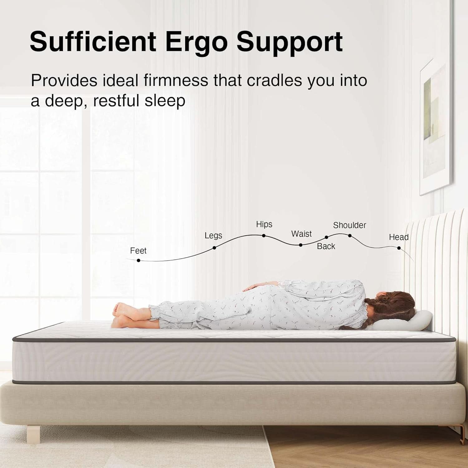 Twin XL Hybrid Mattress Featuring Motion Isolation