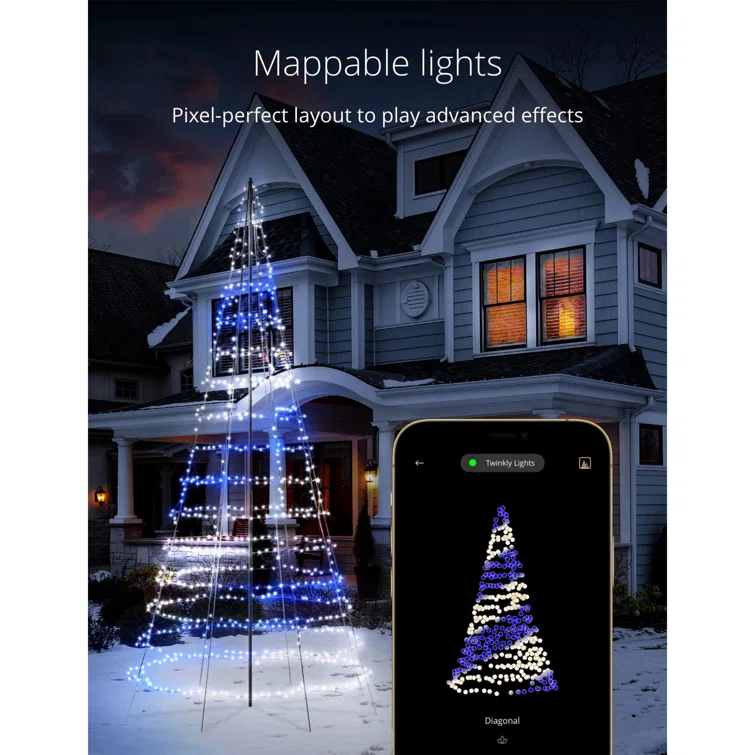 Twinkly 1000-Light RGB LED Light Pole Tree (Generation II)