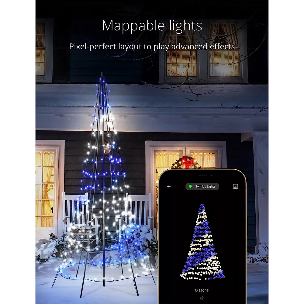 Twinkly 300-Light RGB LED Light Pole Tree (Generation II)