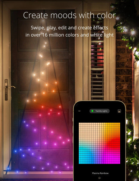 Twinkly 70-Light RGB LED 2D Light Tree (Generation II)