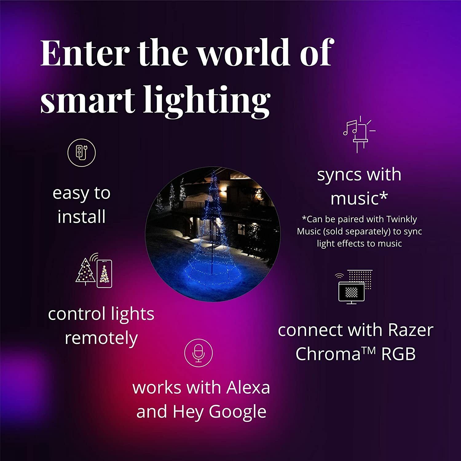 Twinkly 750-Light RGB LED Light Pole Tree (Generation II)