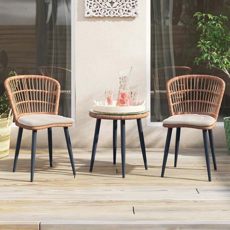 Two Person Outdoor Patio Conversation Set With Cushions