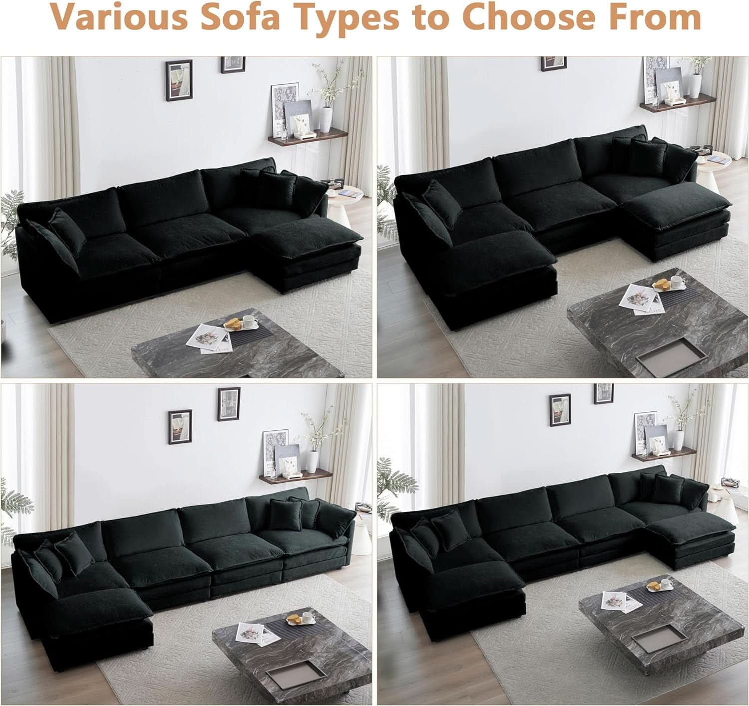 Two Piece Loveseat And Armchair Set For Living Room In Black Chenille