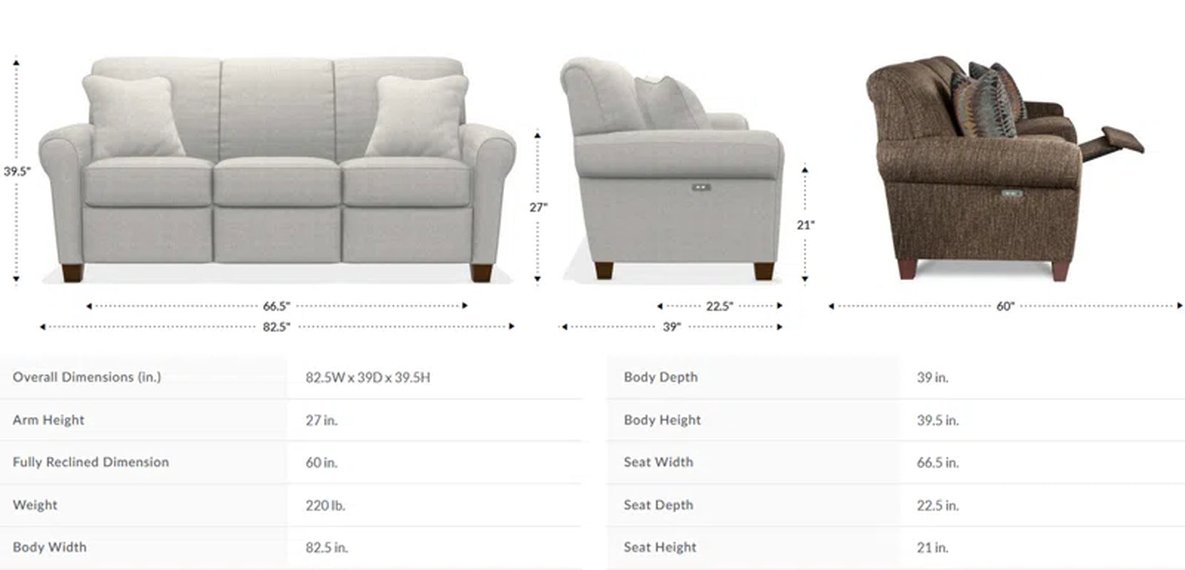 Two Seat Power Reclining Sofa With USB Ports Scalloped Back