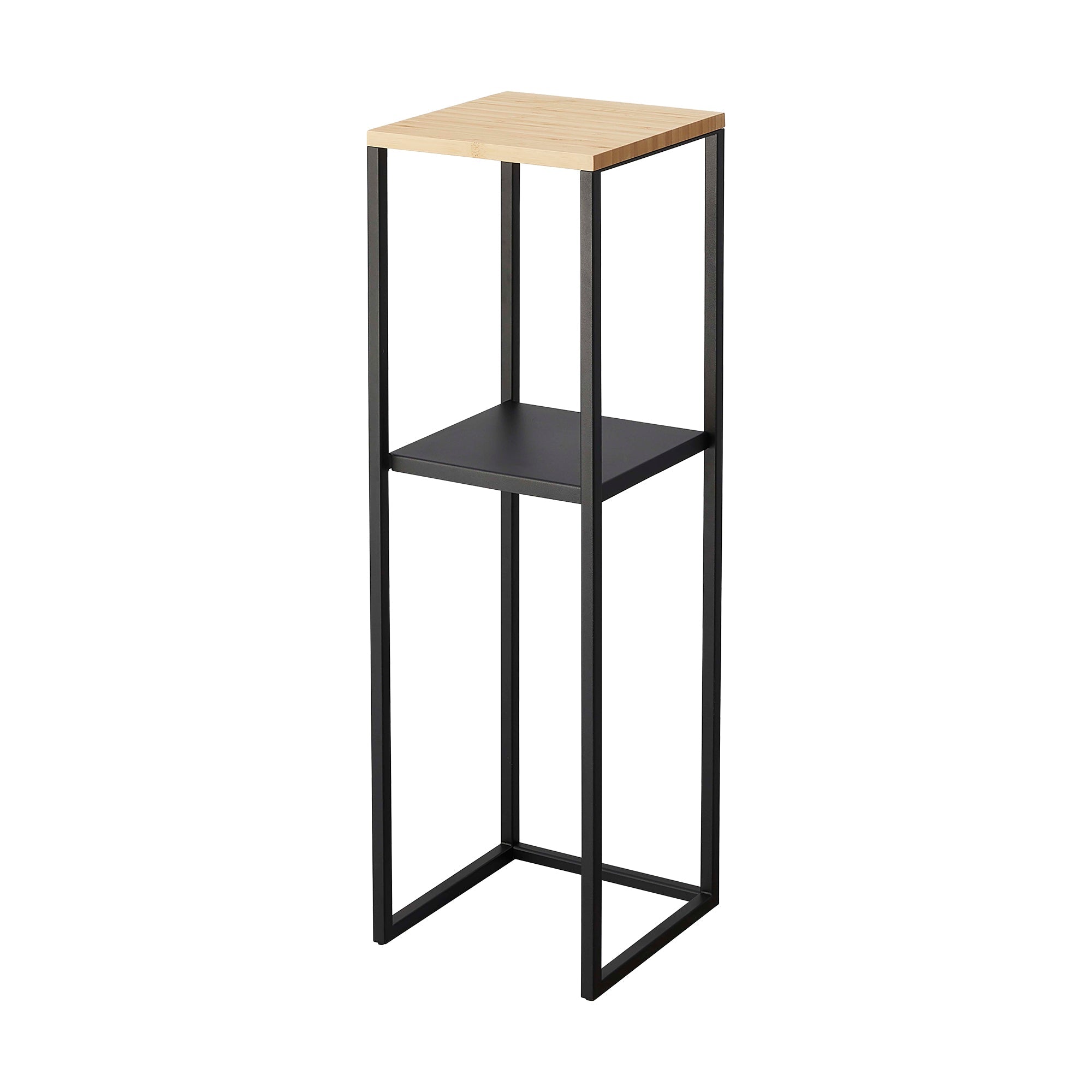 Two-Tier Display & Storage Shelf (31.5" H) - Steel + Wood