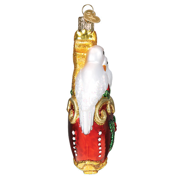 Two Turtle Doves Glass Ornament