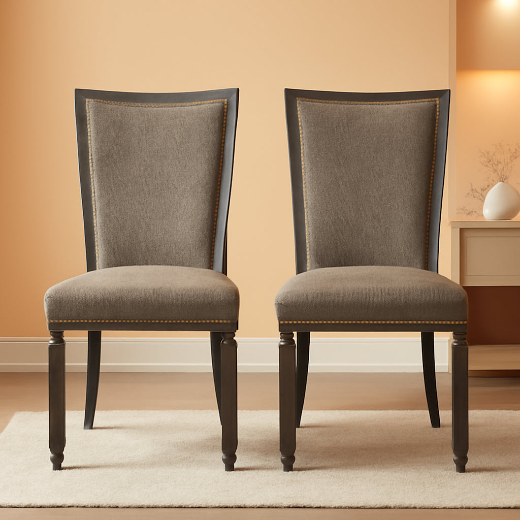 Tyler Creek Urban Farmhouse Upholstered Dining Chair Set Of Two Almost Black