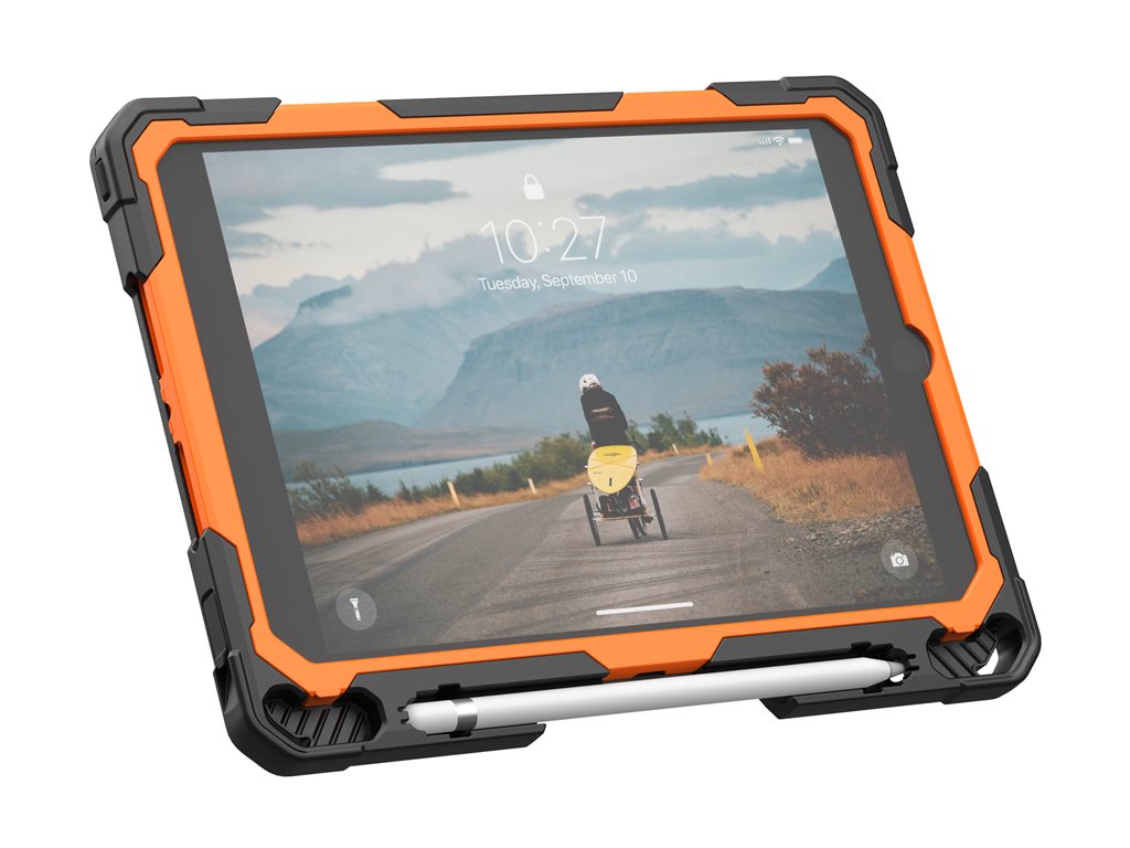UAG Plasma Series - Back cover for tablet - rugged - orange/black - for Apple 10.2-inch iPad (7th generation, 8th generation, 124471B19740
