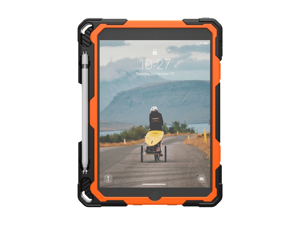 UAG Plasma Series - Back cover for tablet - rugged - orange/black - for Apple 10.2-inch iPad (7th generation, 8th generation, 124471B19740