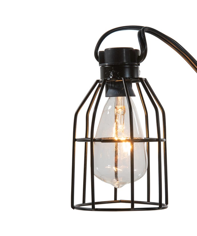 UL 10-Light Iron Cage C7 Edison Style Light Set