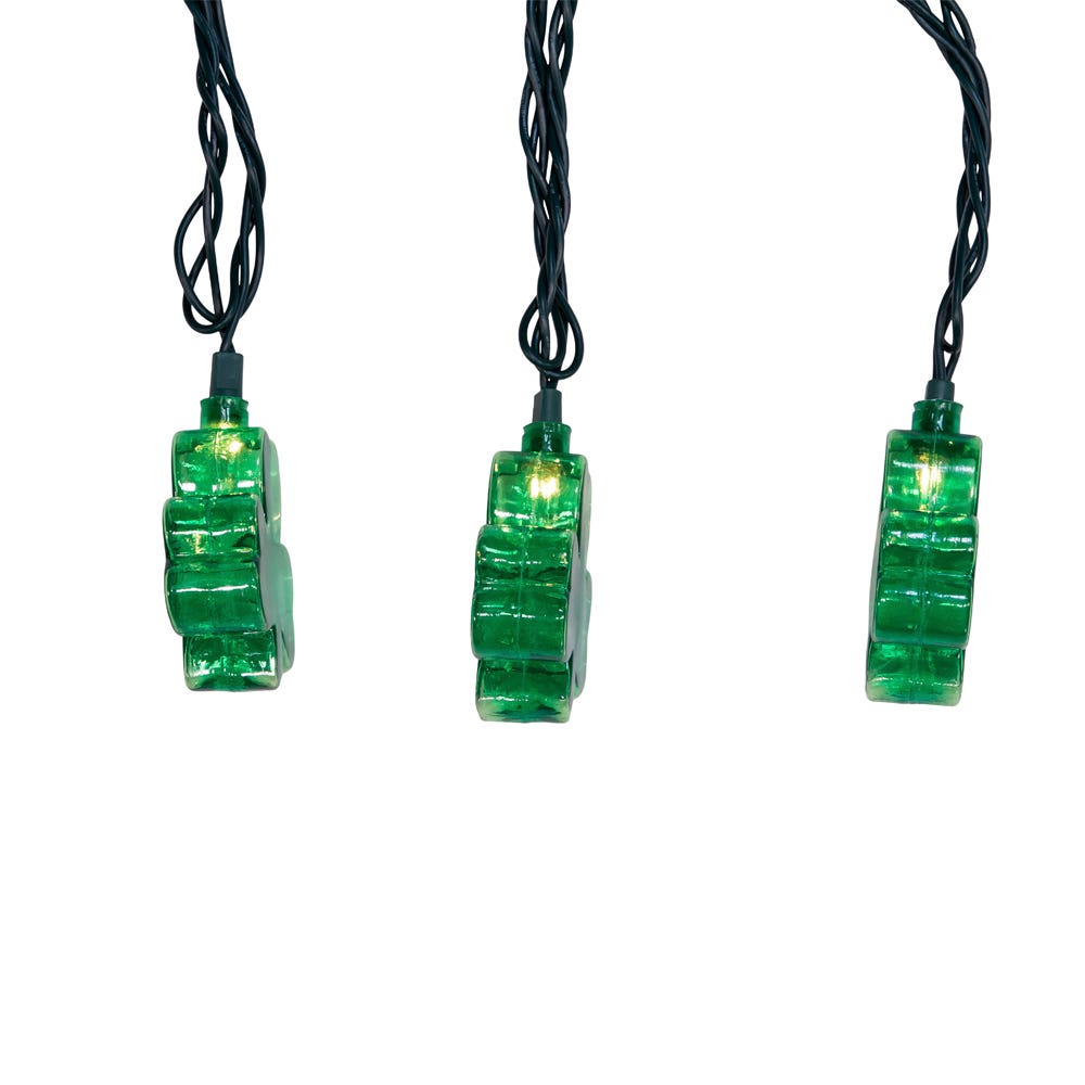 UL 10-Light Shamrock Light Set With Green Wire