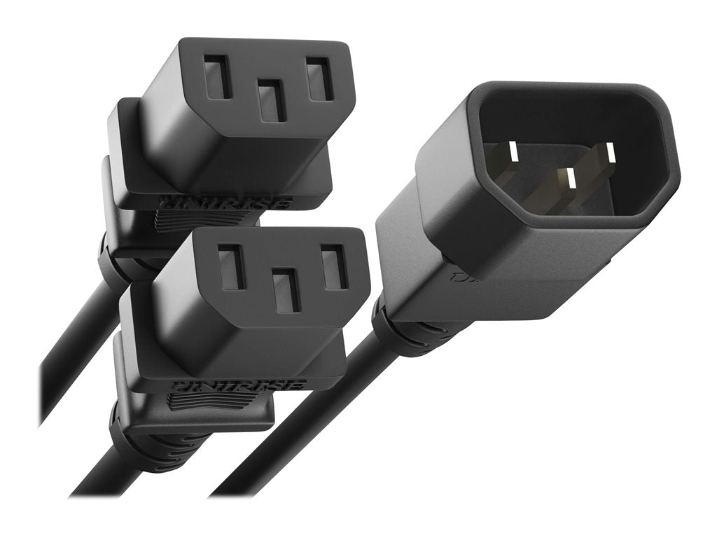 UNC Group - Power cable - power IEC 60320 C13 to IEC 60320 C14 - 250 V - 13 A - 3 ft - black PWCD-C13X2C14-13A-03F-BLK