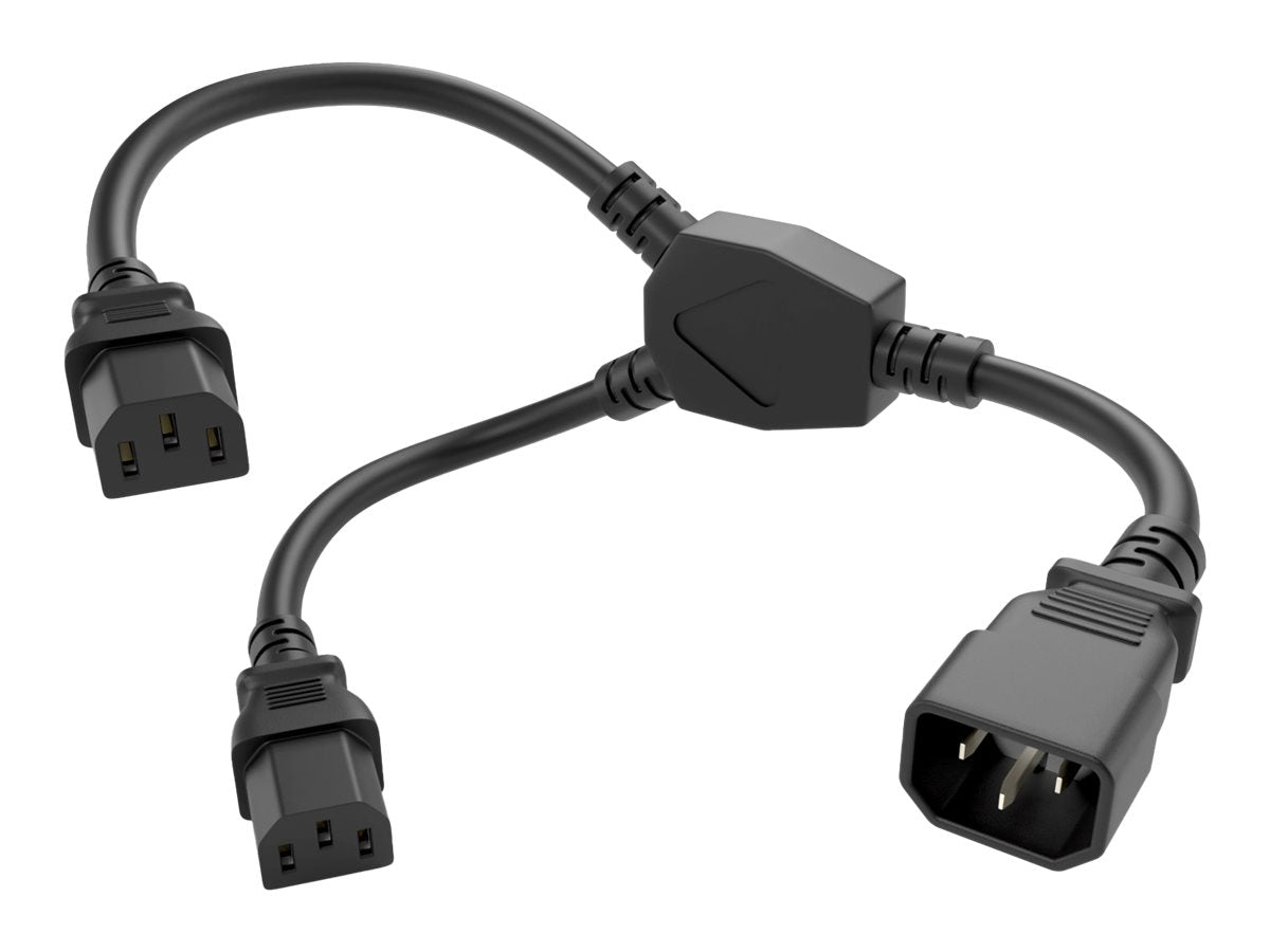 UNC Group - Power cable - power IEC 60320 C13 to IEC 60320 C14 - 250 V - 13 A - 3 ft - black PWCD-C13X2C14-13A-03F-BLK