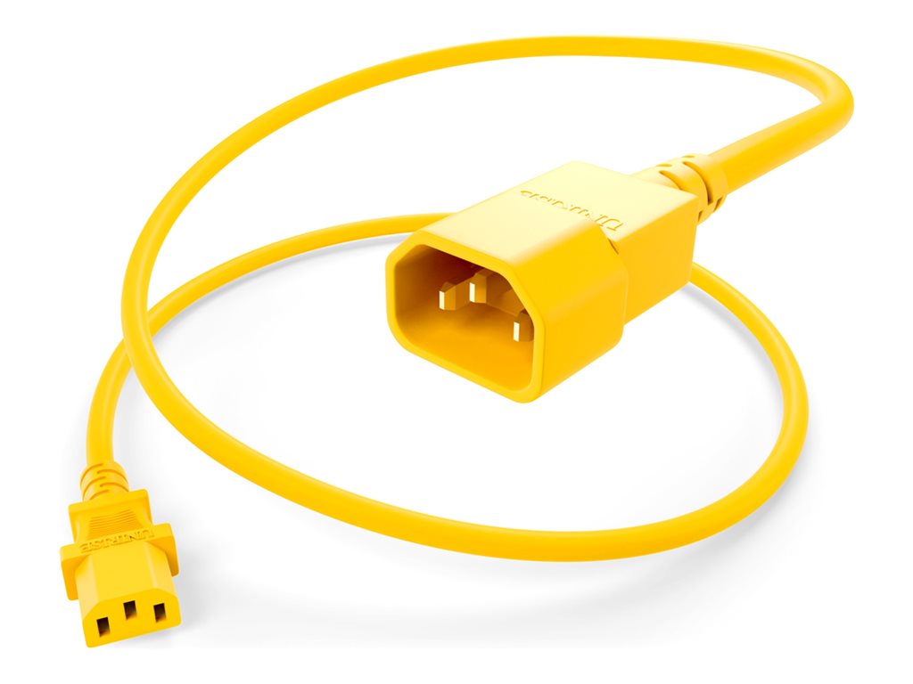 UNC Group - Power cable - power IEC 60320 C13 to IEC 60320 C14 - 250 V - 15 A - 5 ft - yellow PWCD-C13C14-15A-05F-YLW