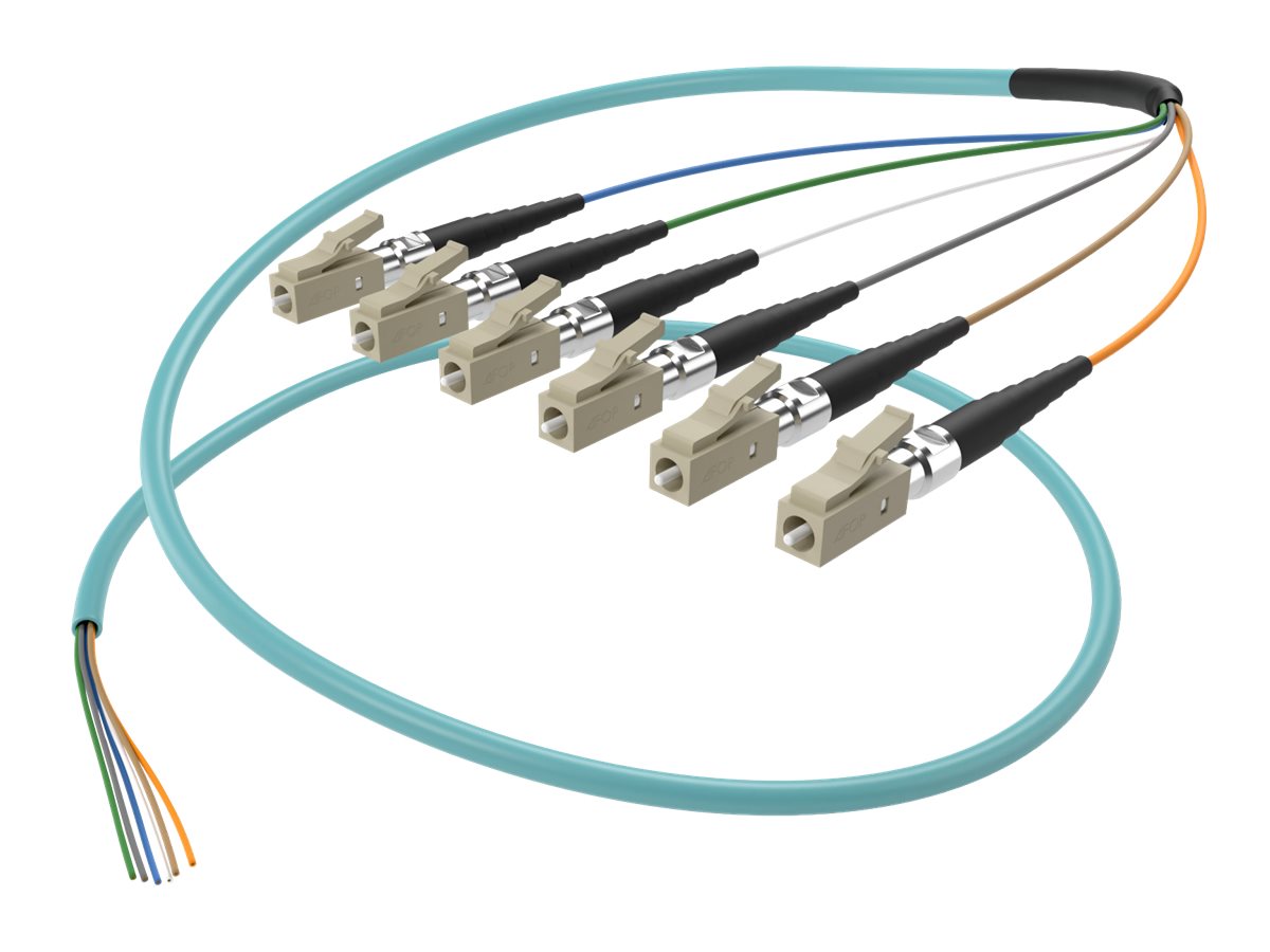 UNC Group SpeedaLite - Pigtail - LC multi-mode (M) - 2 m - fiber optic - 50 / 125 micron - OM3 - plenum - aqua FJ5GLCX-02M-6FR
