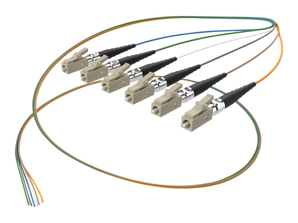 UNC Group SpeedaLite - Pigtail - LC multi-mode (M) - 3 m - fiber optic - 50 / 125 / 900 micron - OM3 - riser - aqua FJ5GLCX-03M-6FR-900
