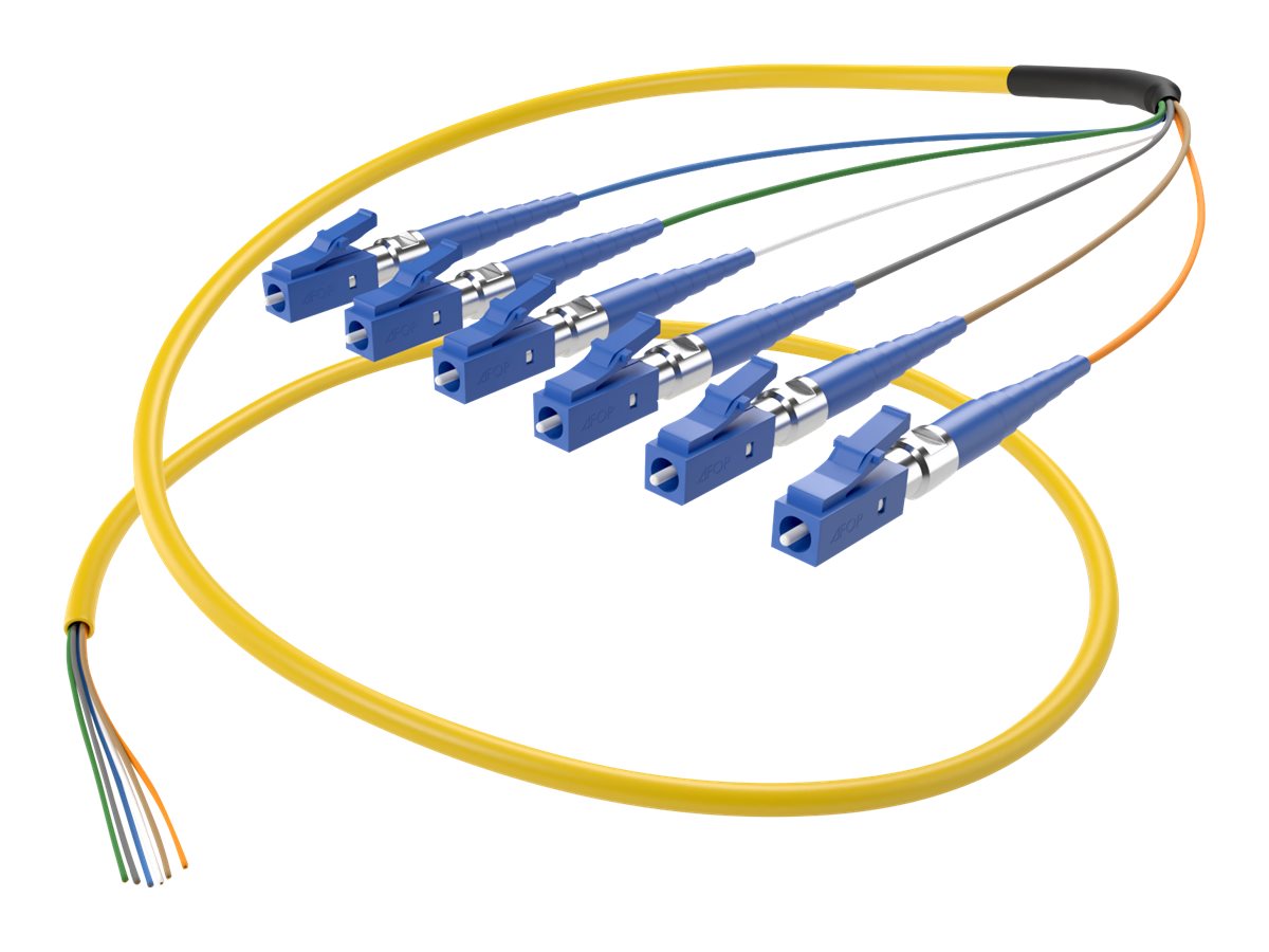 UNC Group SpeedaLite - Pigtail - LC single-mode (M) - 3 m - fiber optic - 9 / 125 micron - OS2 - plenum - yellow FJ9LCX-03M-6FR