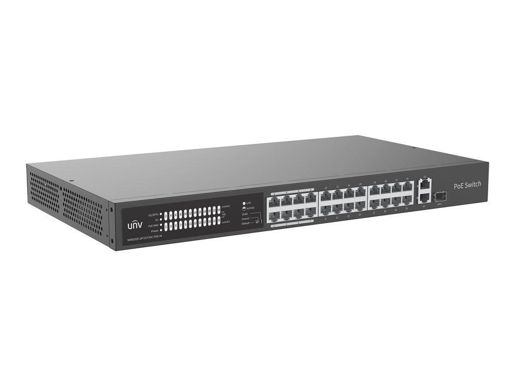 UNV - Switch - 24 x 10/100 (PoE+) + 2 x 1Gb Ethernet - desktop - PoE+ (390 W) NSW2020-24T1GT1GC-POE-IN