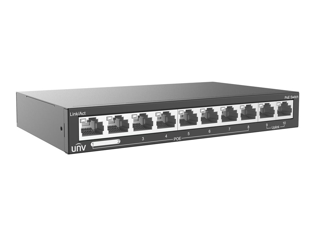 UNV - Switch - 8 x 10/100 (PoE+) + 2 x 10/100 - desktop - PoE+ (94 W) NSW2020-10T-POE-IN