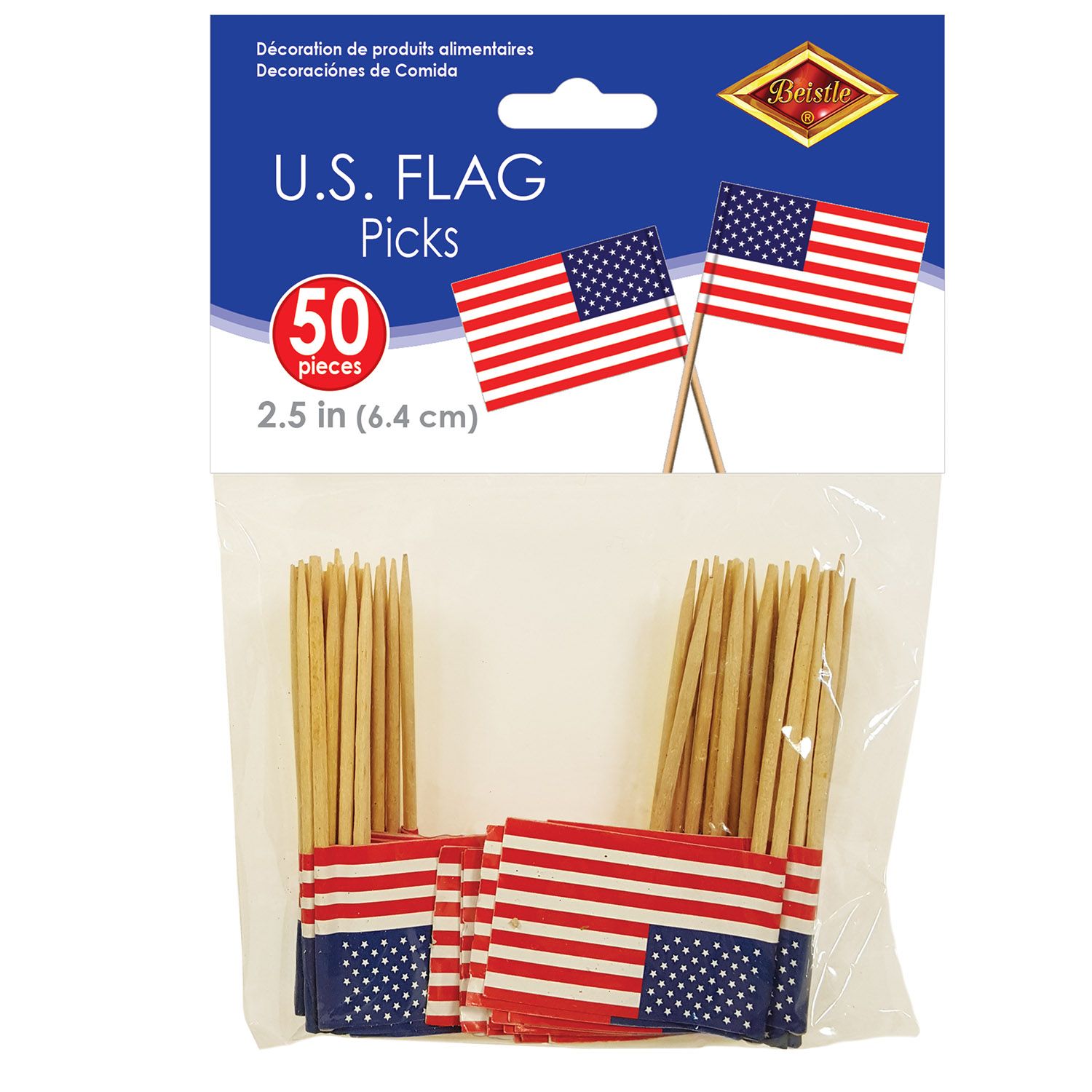 USA Flag Picks - set of 50