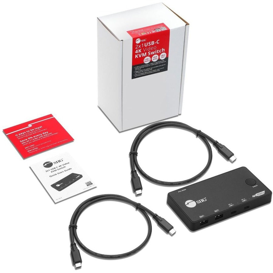 USB-C KVM Switch 4K60Hz - HDMI Video Switching | SIIG CE-KV0B11-S1