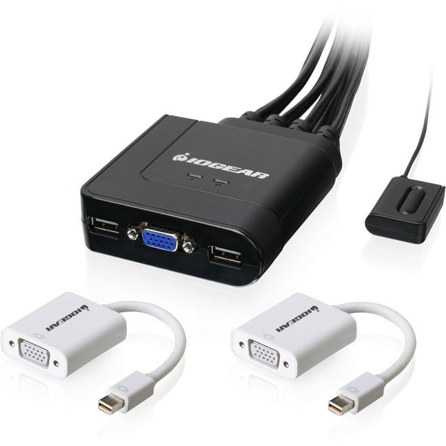 USB VGA KVM Cable - 2-Port Switch with Mini DisplayPort Adapters | TecioSoft GCS72MDPKIT