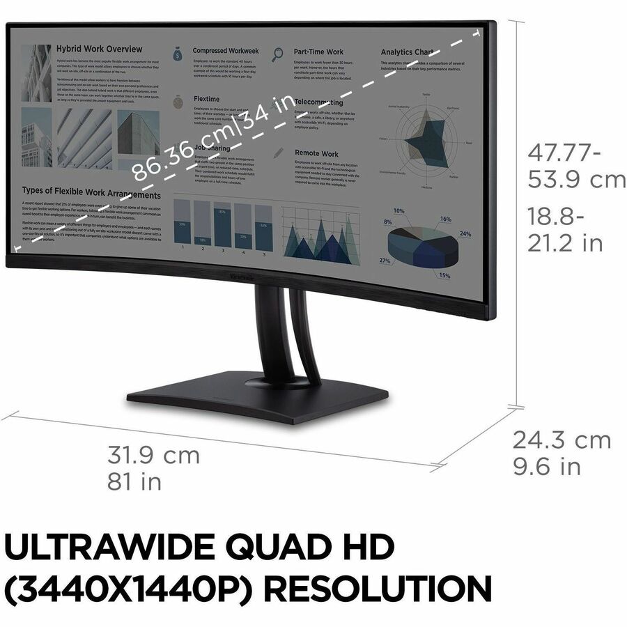 UWQHD Curved Monitor - 34" Pantone Validated ColorPro Display | ViewSonic VP3456A