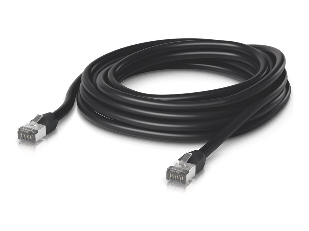 Ubiquiti UISP - Patch cable - RJ-45 (M) to RJ-45 (M) - 26 ft - 0.2 in - STP - CAT 5e - outdoor, rugged, stranded - black UACC-CABLE-PATCH-OUTDOOR-8M-BK