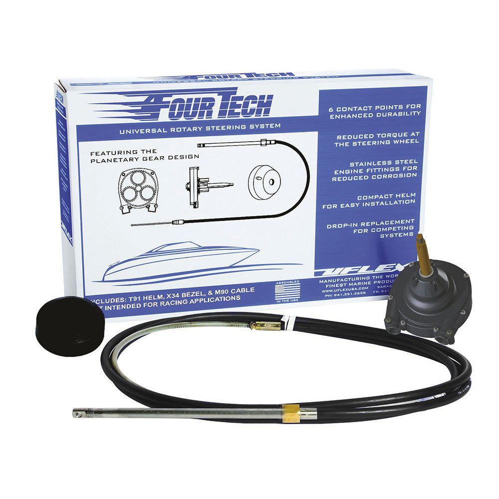 Uflex Fourtech 14' Black Mach Rotary Steering System w/Helm, Bezel &amp; Cable