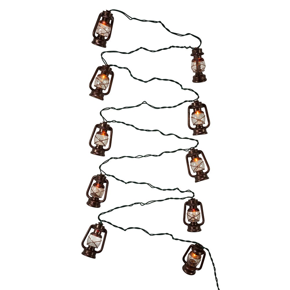 Ul 10-Light Brass Lantern Light Set