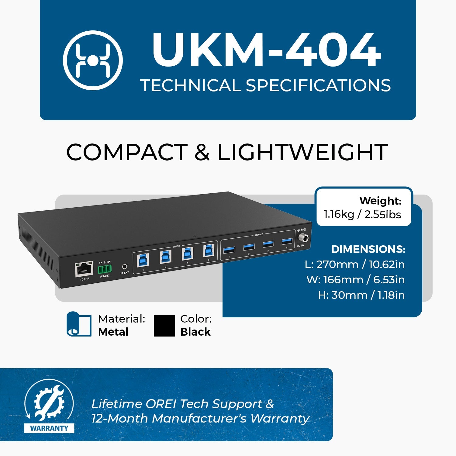 Ultra HD 4K KVM Switch Keyboard & USB Peripheral Control(UKM-404)