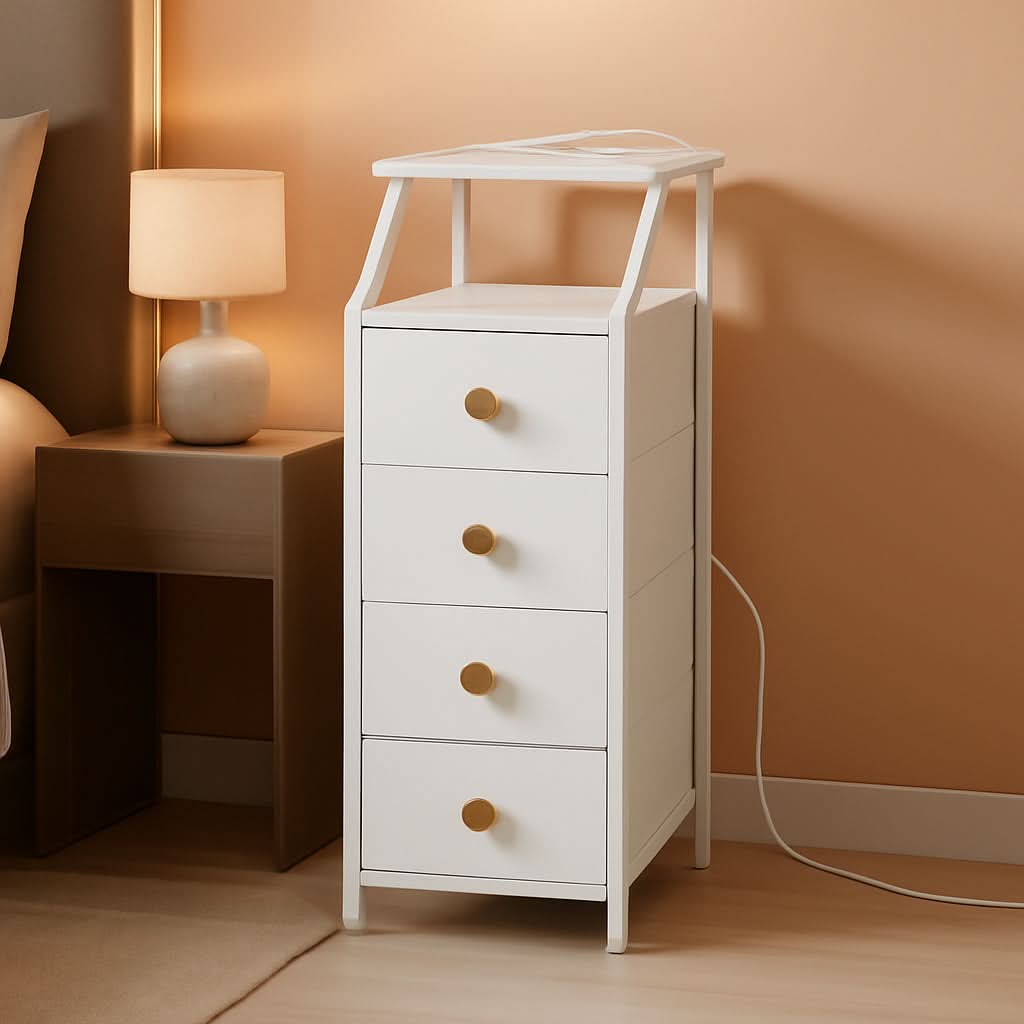 UltraSlimVertical Dresser With USB Charging Station White