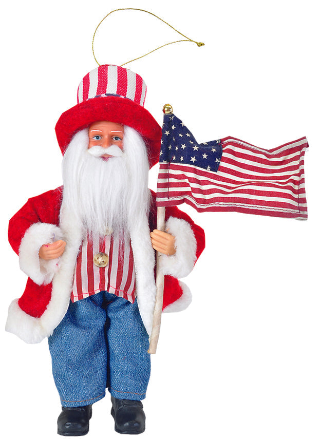 Uncle Sam Santa Ornament