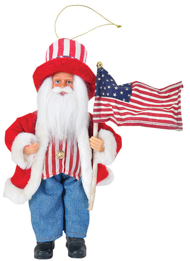 Uncle Sam Santa Ornament