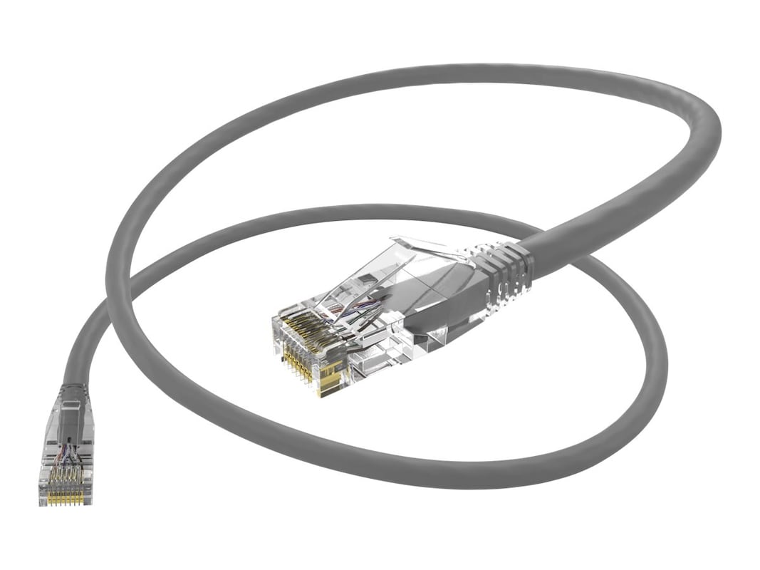 Unirise 10 Foot Cat6 Snagless Clearfit Patch Cable Gray - High Density Cat6 Ultr