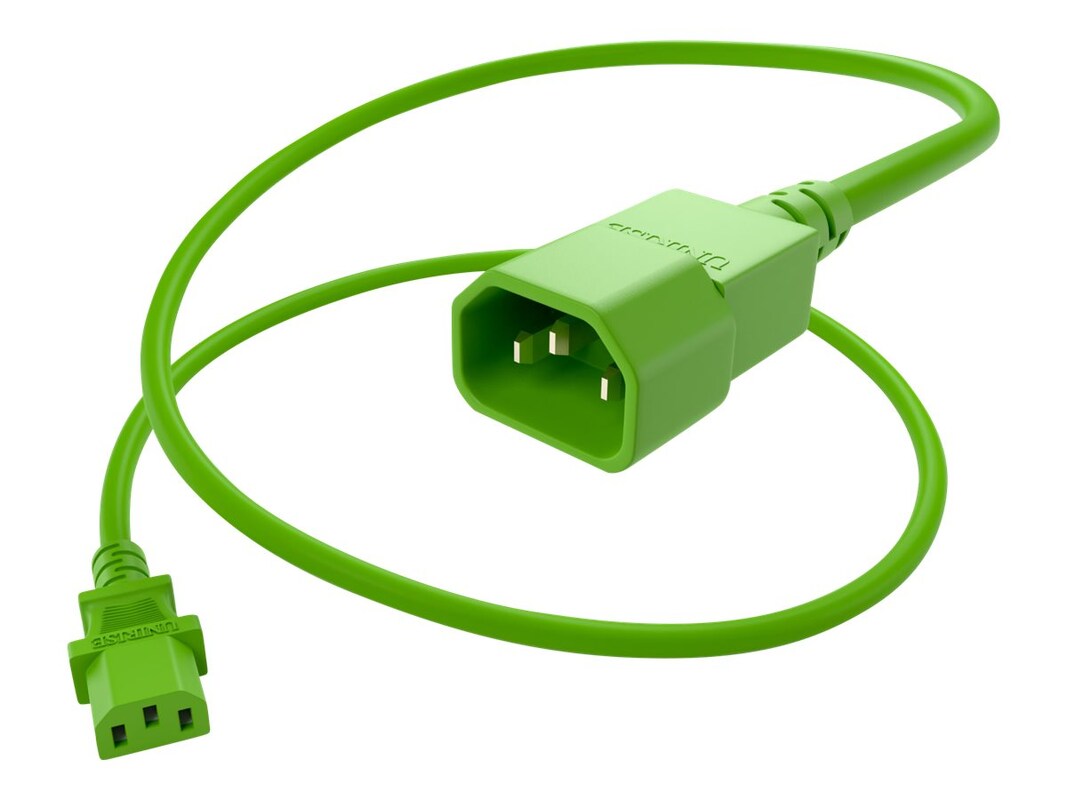 Unirise 10ft Power Cord C13-C14 Green PWRC13C1410FGRN