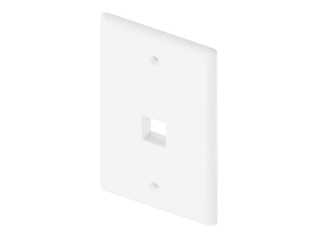 Unirise 1Port Wall Plate, Single Gang, White WP-1P-WHT