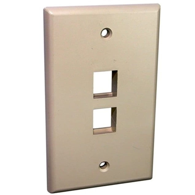 Unirise 2Port Wall Plate, Single Gang, Ivory WP-2P-IVY