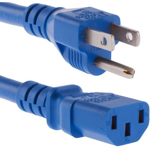 Unirise 2ft Blue Desktop/ Monitor/ TV Power Cord, 5/15P-C13, SVT, 10amp, 125V PWR515PC1302FBLU