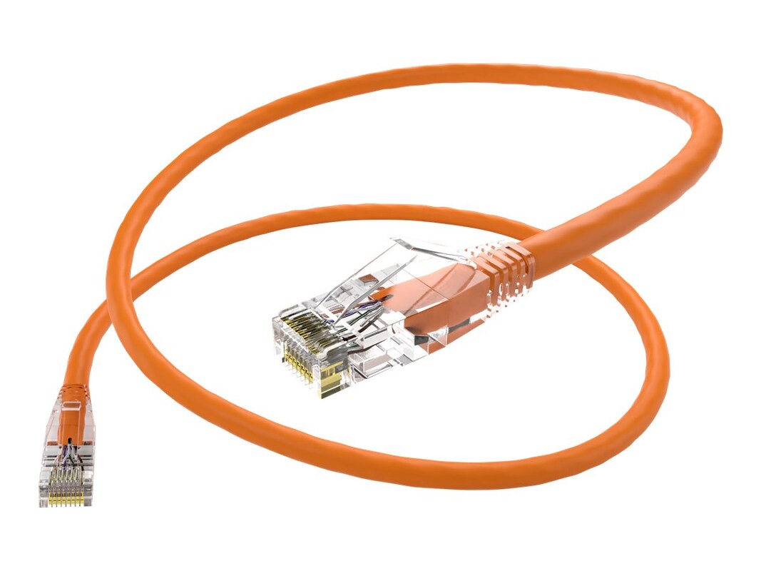 Unirise 3 Foot Cat6 Snagless Clearfit Patch Cable Orange - High Density Cat6 Ult