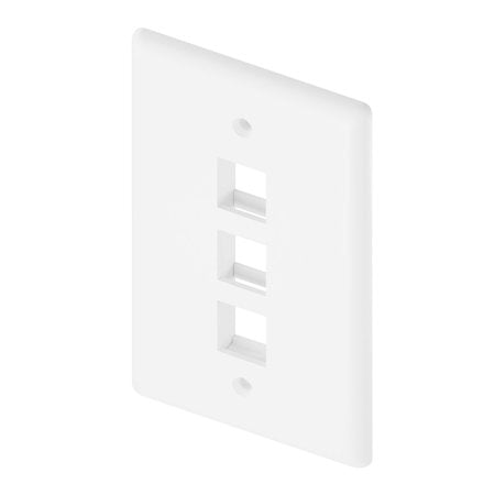 Unirise 3Port Wall Plate, Single Gang, White WP-3P-WHT