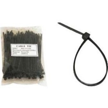 Unirise 4in Nylon Cable Tie 18lbs Black 100pk ZIP-04IN-100PKBK