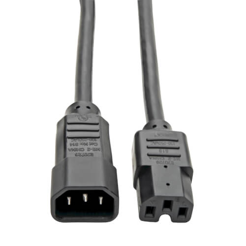 Unirise 6ft Black Power Cord C14-C14 PWCD-C14C15-15A-06F-BLK