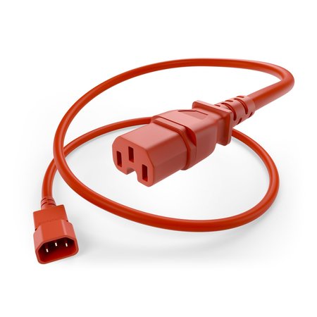Unirise 6ft Red Power Cord C14-C15 PWCD-C14C15-15A-06F-RED