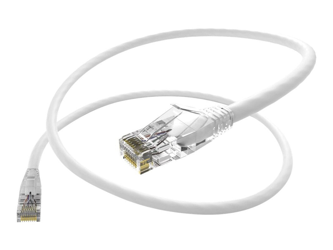 Unirise 9 Foot Cat6 Snagless Clearfit Patch Cable White - High Density Cat6 Ultr